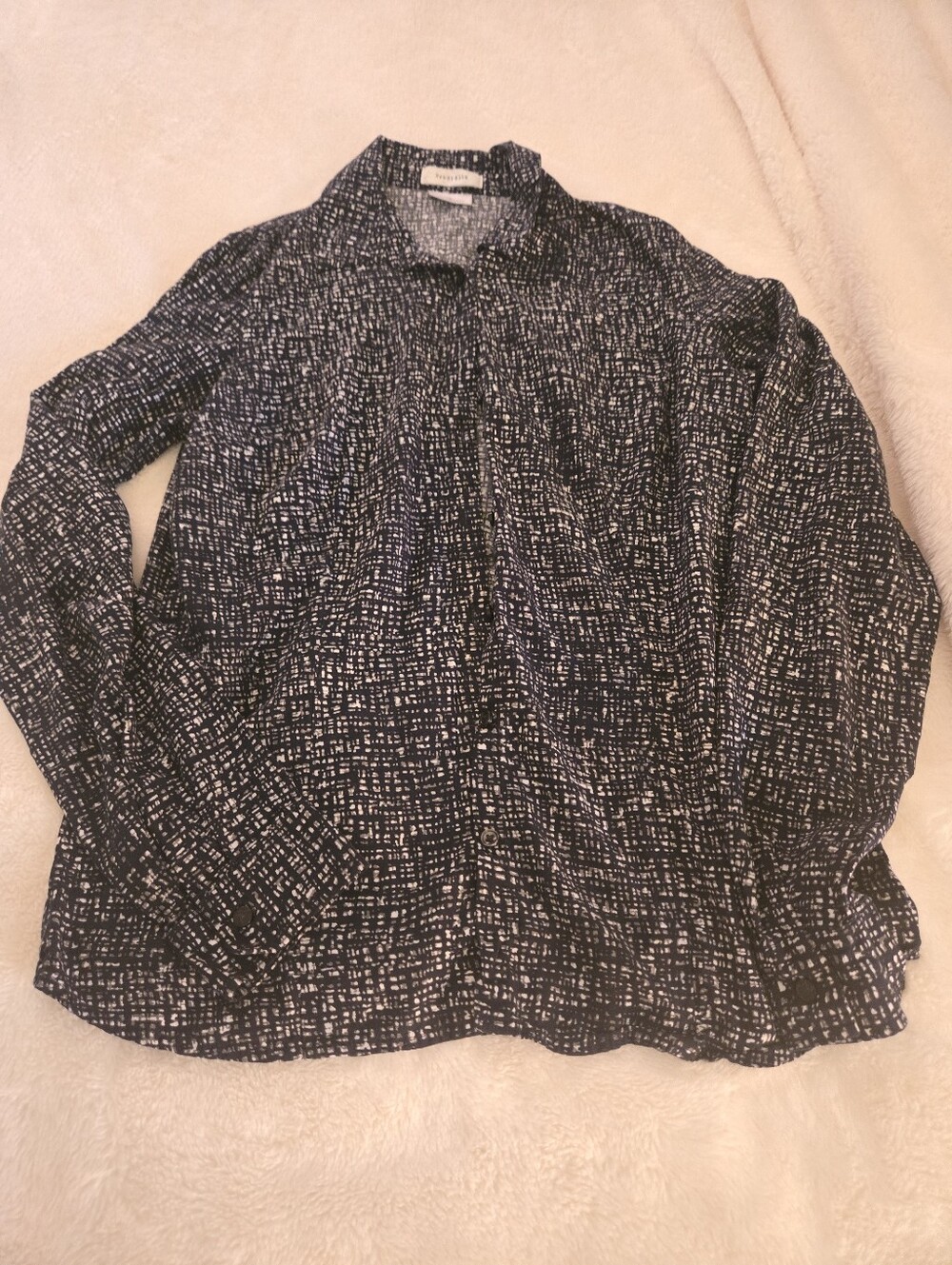 Van Heusen Black and White Patterned Lightweight Shirt Jacket